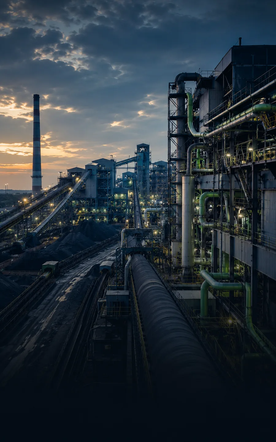 SAL Steel plant infrastructure at dusk